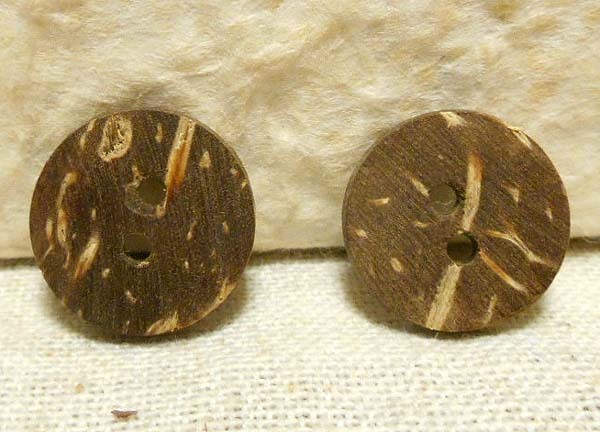 【ココナツボタン】直径15mmのつや消しボタン<6個セット>拍卖