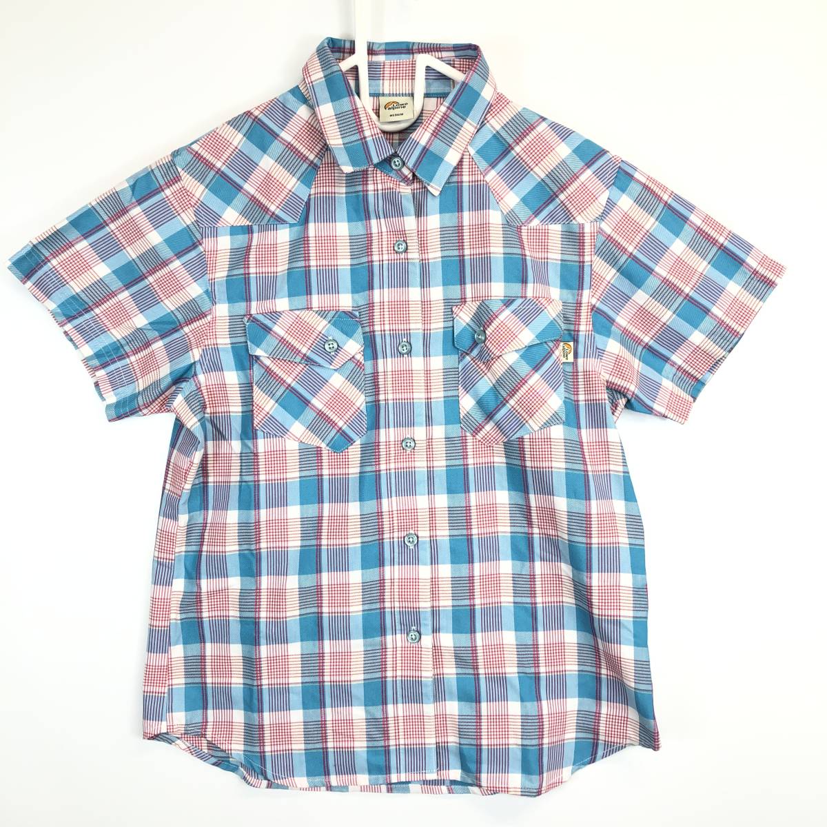 ロウアルパイン Lowe alpine 半袖ボタンシャツ LSW12035 チェック柄 レディースMサイズ拍卖