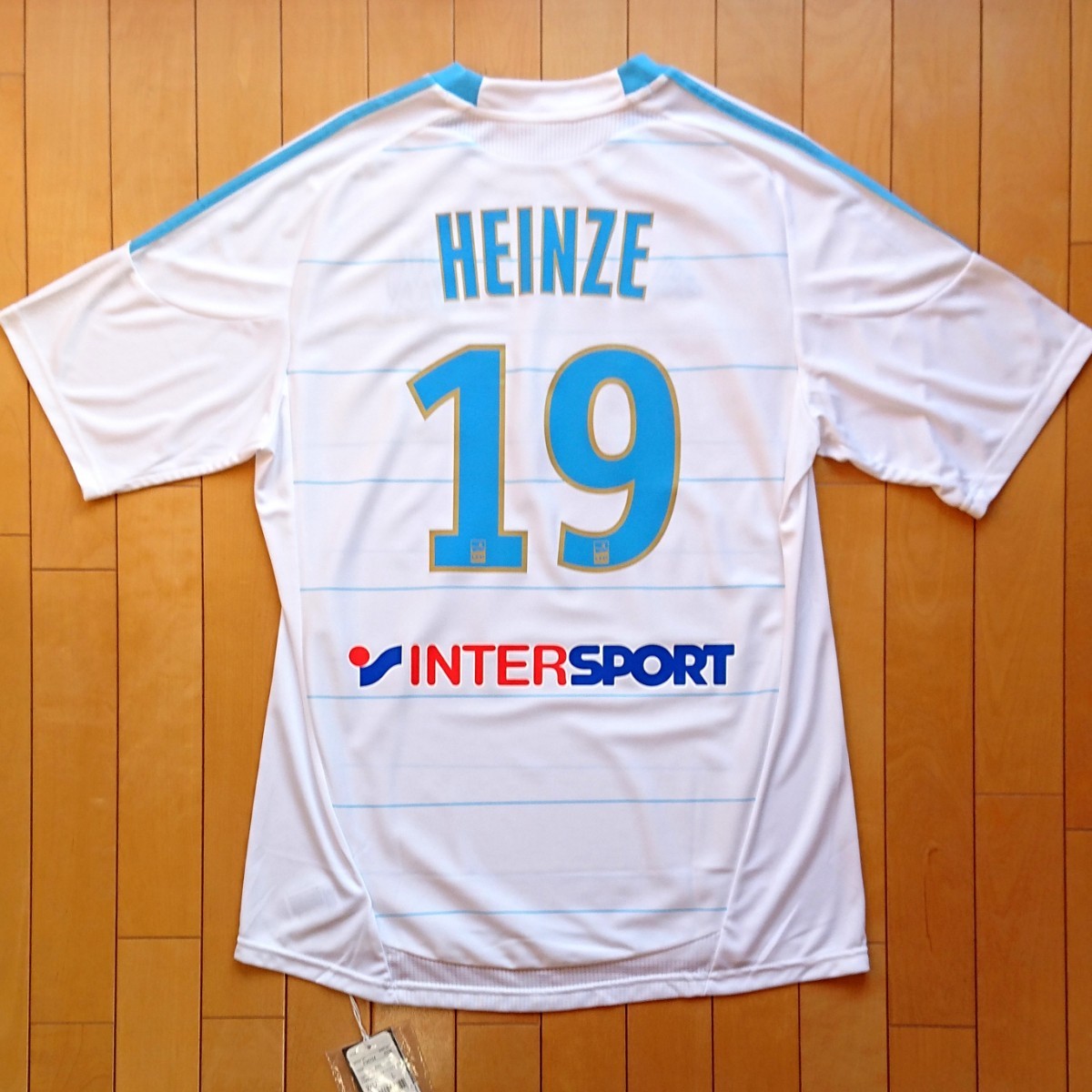 【新品、タグ付き】adidas アディダス リーグアン オリンピックマルセイユ 2010-11シーズン 半袖 ホームユニフォーム Lサイズ エインセ #19拍卖