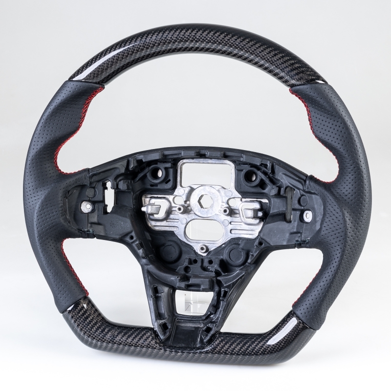 フォード用 フォーカス クーガ 2020-2023 D型 ステアリング ホイール ハンドル カーボンX本革パンチングレザー拍卖