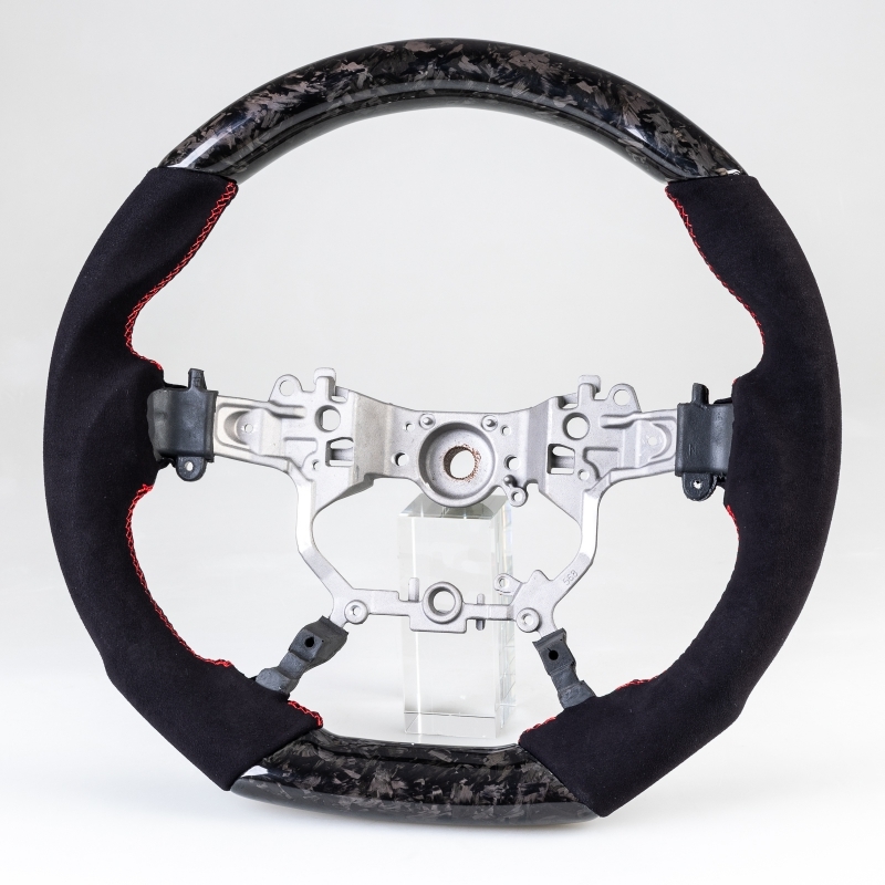 トヨタ用 ランドクルーザー プラド アルファード ヴェルファイア D型 ステアリング ホイール ハンドル フォージドカーボン×本革スエード拍卖