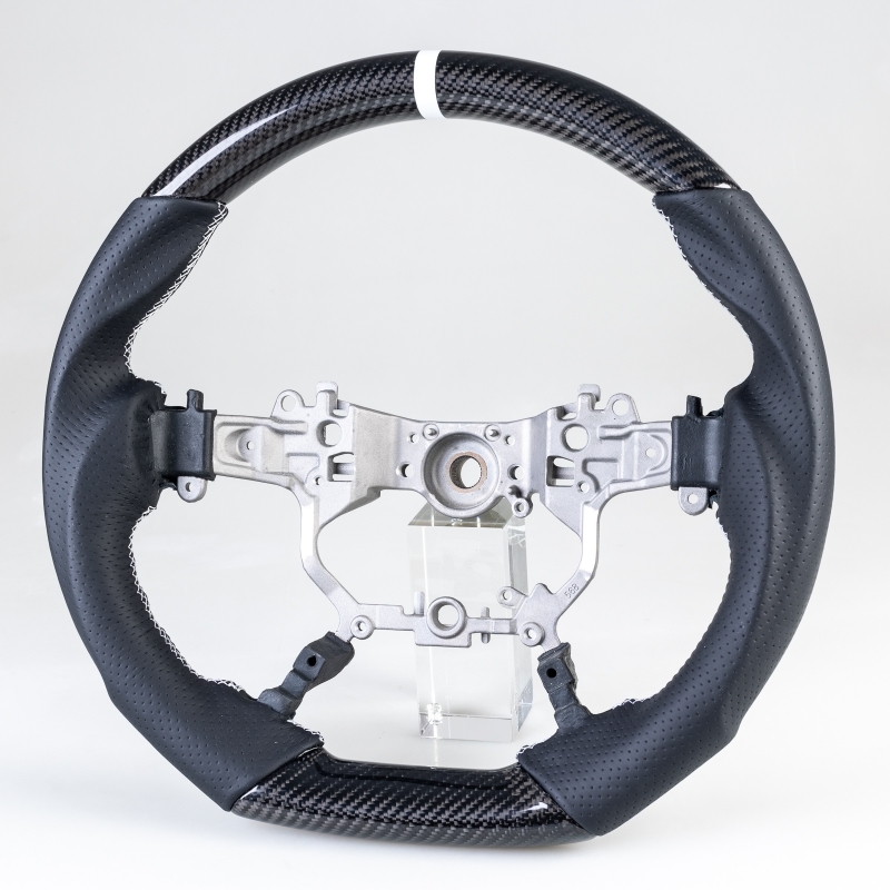 トヨタ用 ランドクルーザー プラド アルファード ヴェルファイア D型 ステアリング ハンドル カーボンX本革レザーX白い輪デザイン拍卖