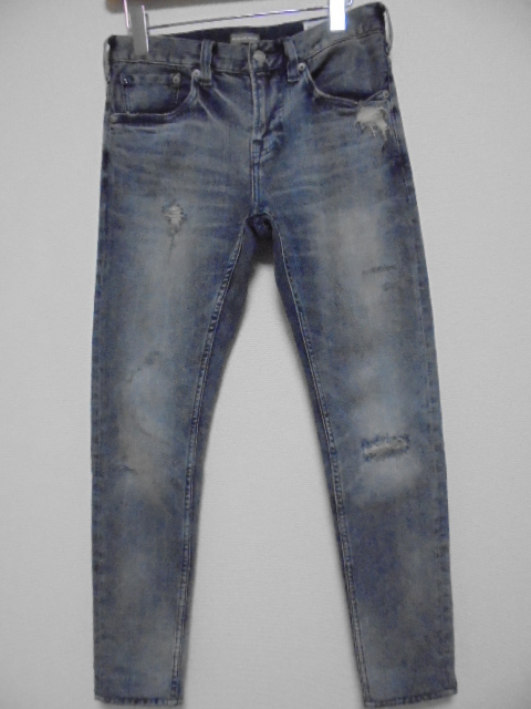 即決 BAYFLOW slim skinny ダメージリペア加工ストレッチデニムパンツ 28 ベイフロー拍卖