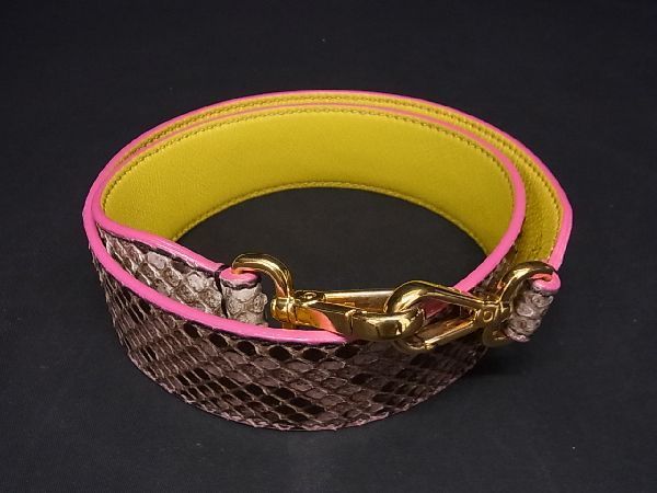 ■極上■本物■美品■ ENDI フェンディ ストラップユー パイソン バッグ用 ショルダーストラップ 肩掛け用 ブラウン系 AQ2621拍卖