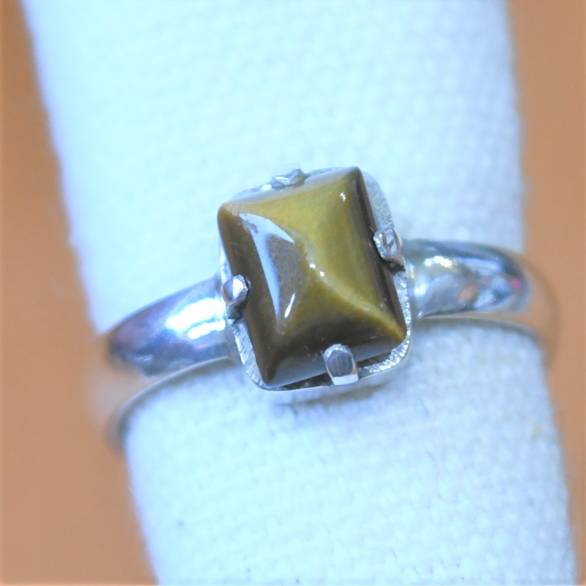 SR2352 指輪シルバー925刻リング 13号 タイガーアイ 虎目石 送料無料拍卖