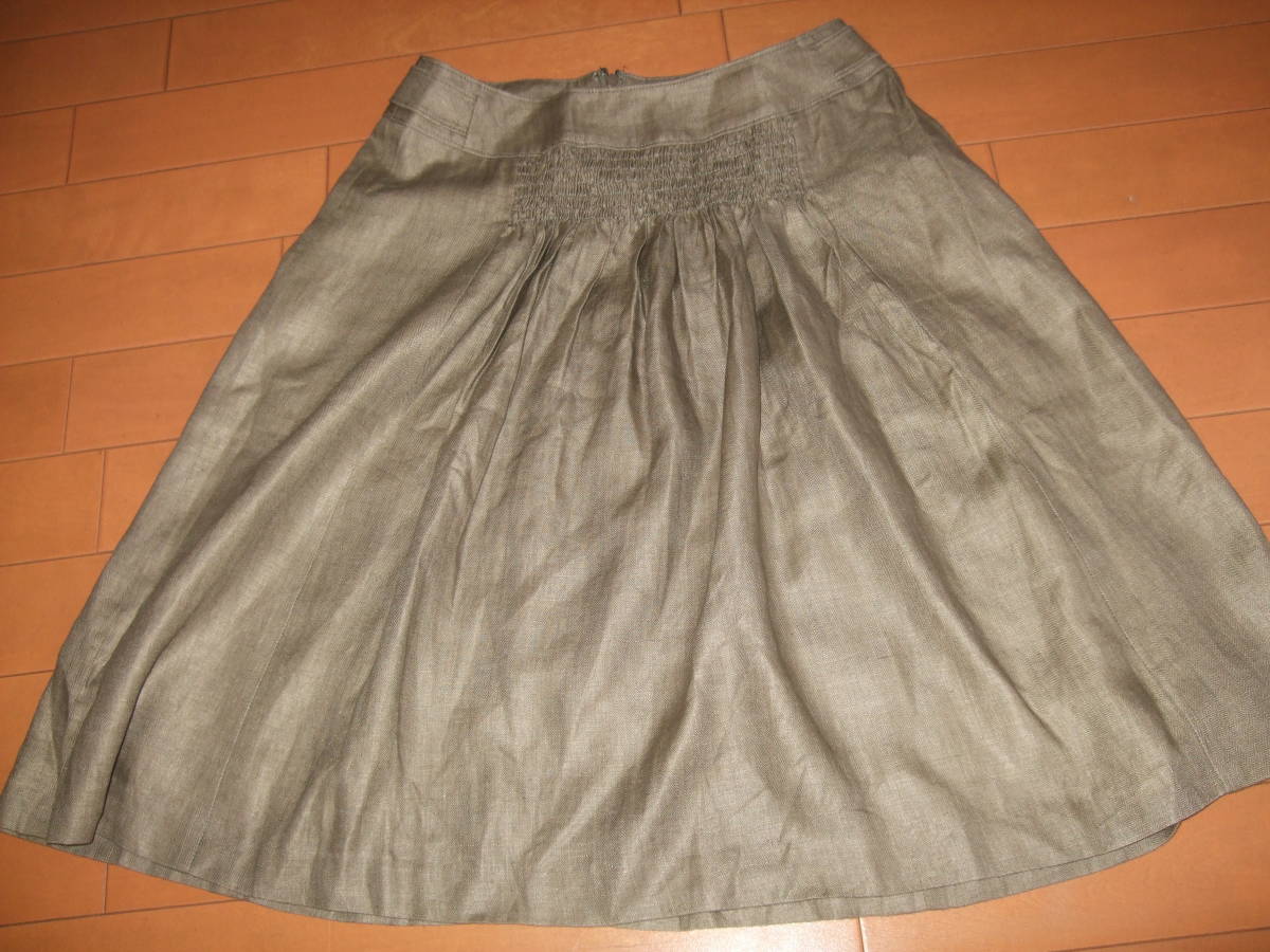 良品即決☆BALLSEY リネン100スカート☆ベージュ38 TOMORROWLAND拍卖