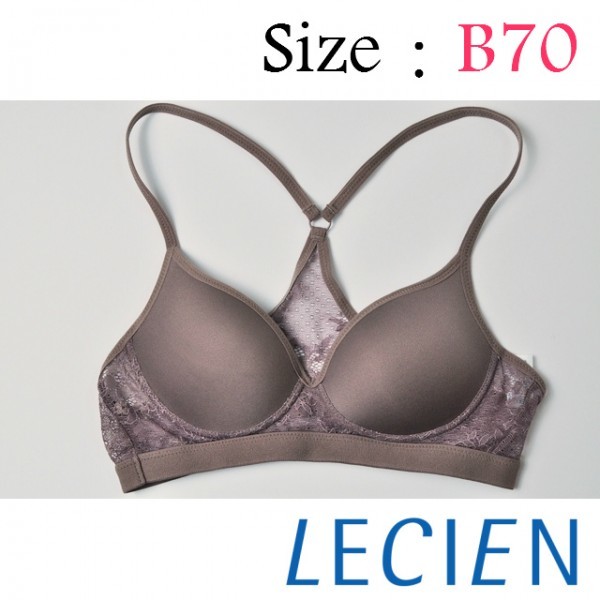 スポブラ【新品】B70 ルシアン 定価2,149円 気持ちよくフィットするノンワイヤーブラジャー モールドカップ ナイトブラ グレー拍卖