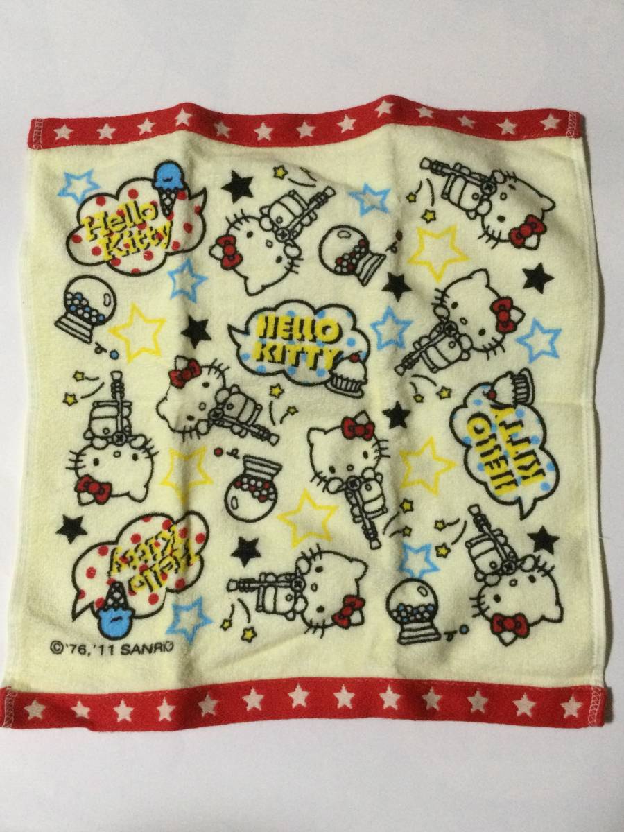 2011年 サンリオ ハローキティ ハンドタオル ホッピング柄 星 スイーツ 36×34拍卖