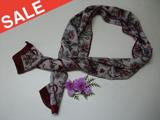 (^_^)絶品/ストール/C.C.S SARAR/シーシーエス/サラール/赤/レッド/花柄/Q6拍卖