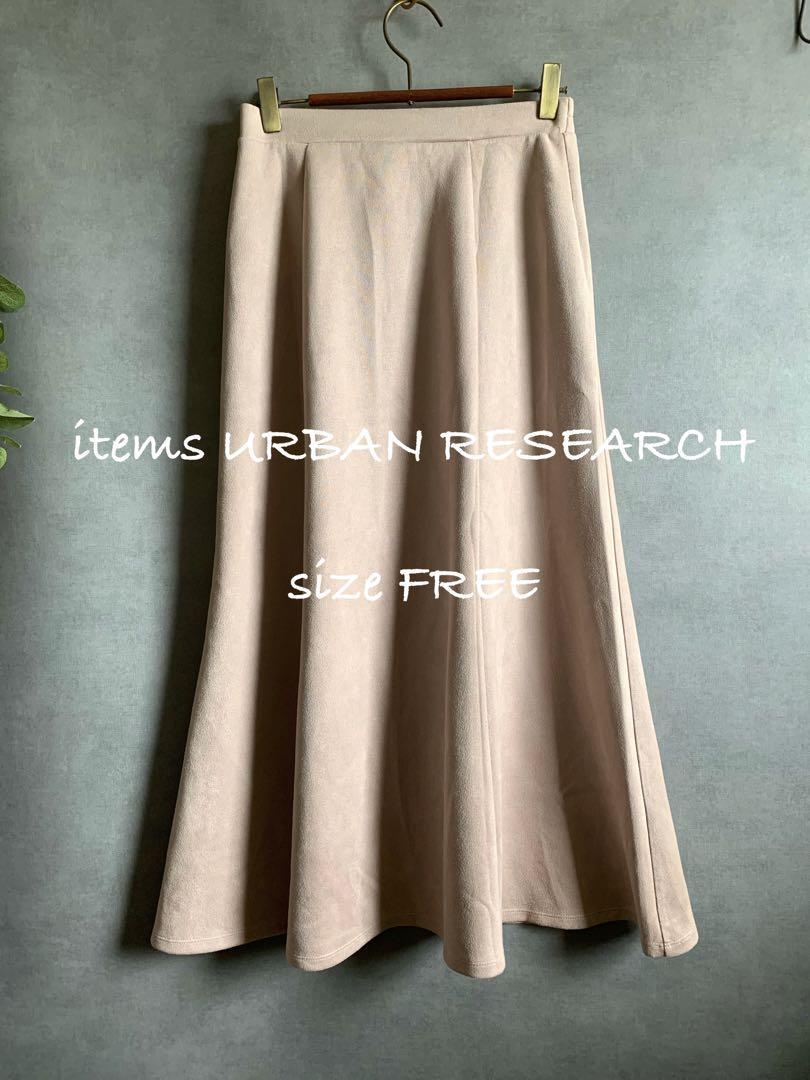items URBAN RESEARCH ピンクスウェードフレアロングスカート拍卖