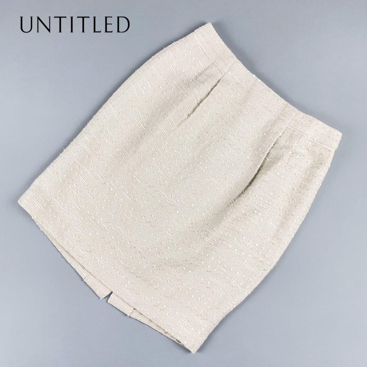 美品 UNTITLED アンタイトル ラメ ツイード 膝丈スカート 裏地あり レディース ボトムス 薄ピンク サイズ2*GC40拍卖