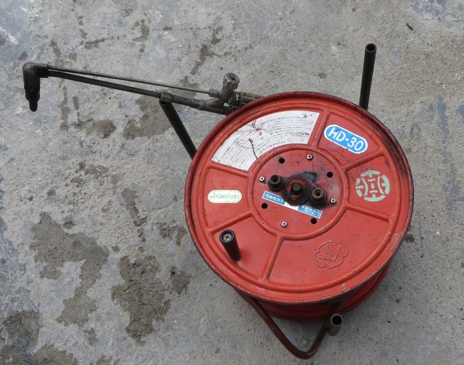 Z-678■奈良発!ヤマト産業 ガスホース 25M / 小池 中切ゴールド/ ホールリール(ドラム) 現状渡し 引取可拍卖