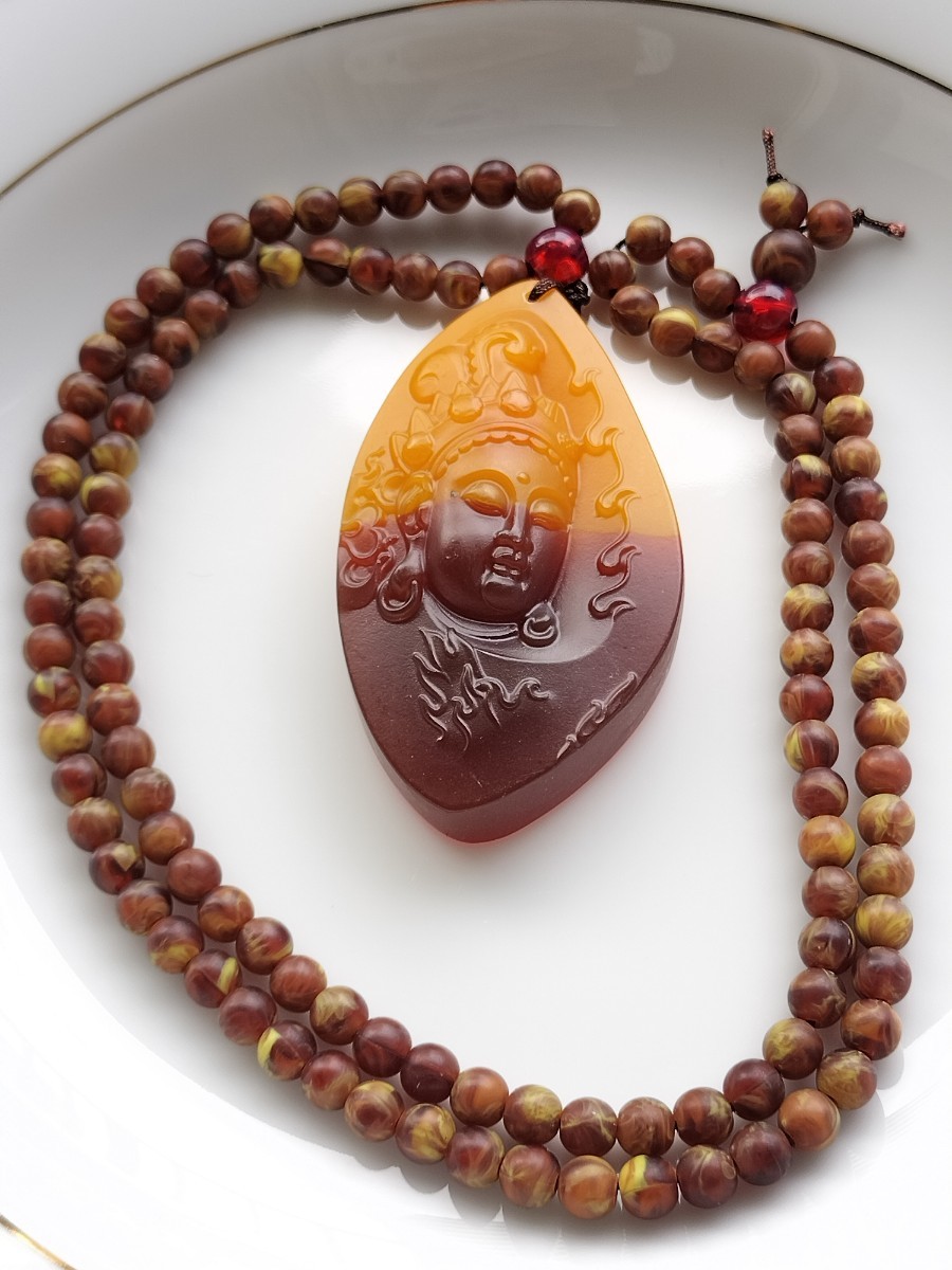 LYX11 龍涎香 仏頭 雕刻 守り ネックレス ペンダント拍卖