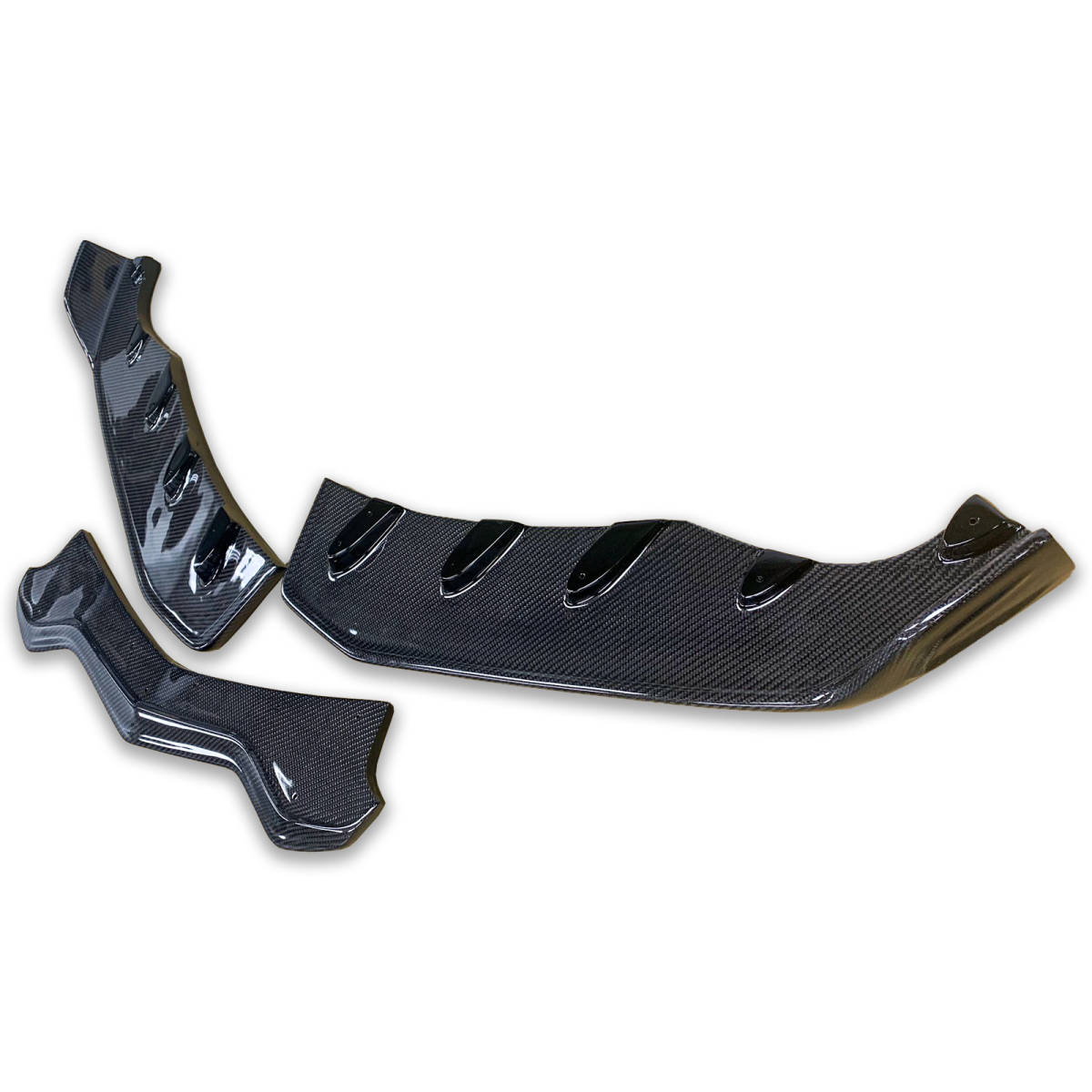 シボレー用 コルベット 7代目 C7 Z06 Z51用 カーボン フロントリップスポイラー 分割式 3PCS 14-19 FRP材質 FL-51088拍卖