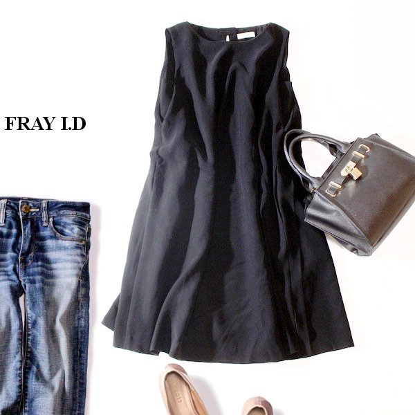☆☆ 美品 FRAY I.D フレイアイディー ☆☆ 大人可愛い バックネックデザイン スーツ生地 ワンピース 0号 春 夏 23D08拍卖