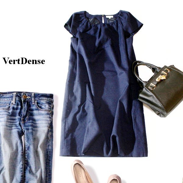 ☆☆ 美品 VertDense ヴェールダンス ☆☆ 大人可愛い ブッチャー・スーツ生地 ワンピース 2号 M 春 夏 23D08拍卖