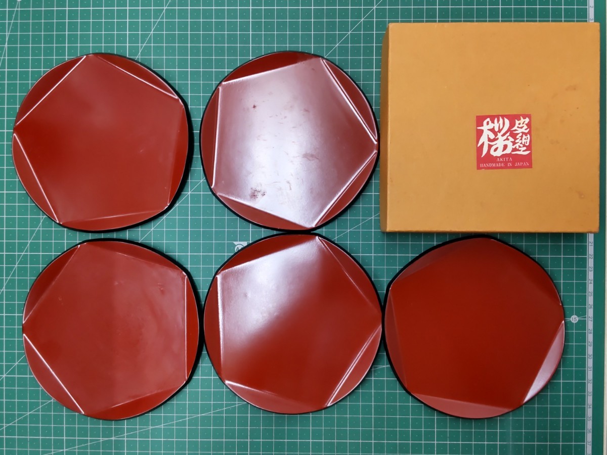 秋田県 角館の桜の皮細工 花型 銘々皿 若草シリーズ 木製 菓子皿 茶道具 ハンドメイド 伝統工芸 ●H2830拍卖