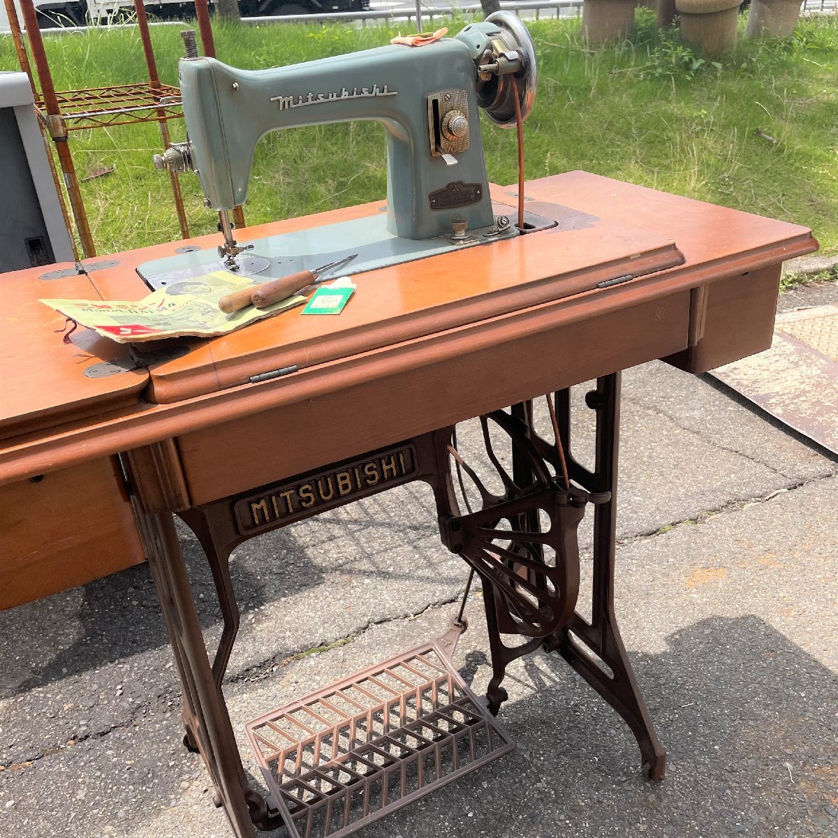 ∞OG∞ 三菱 家庭用ミシン HA1-M4 説明書付き 足踏みミシン 昭和レトロ ヴィンテージ アンティーク 中古品 ∞T-230650拍卖