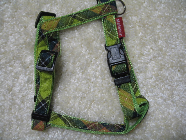 ★同梱お得★小型犬胴輪-№21・ラメチェック・グリーン♪拍卖