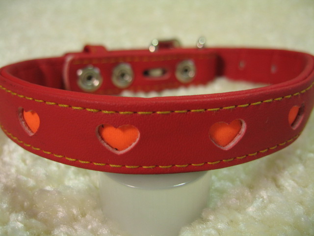 ★同梱お得★#18-№15・ハート反射首輪・赤♪拍卖