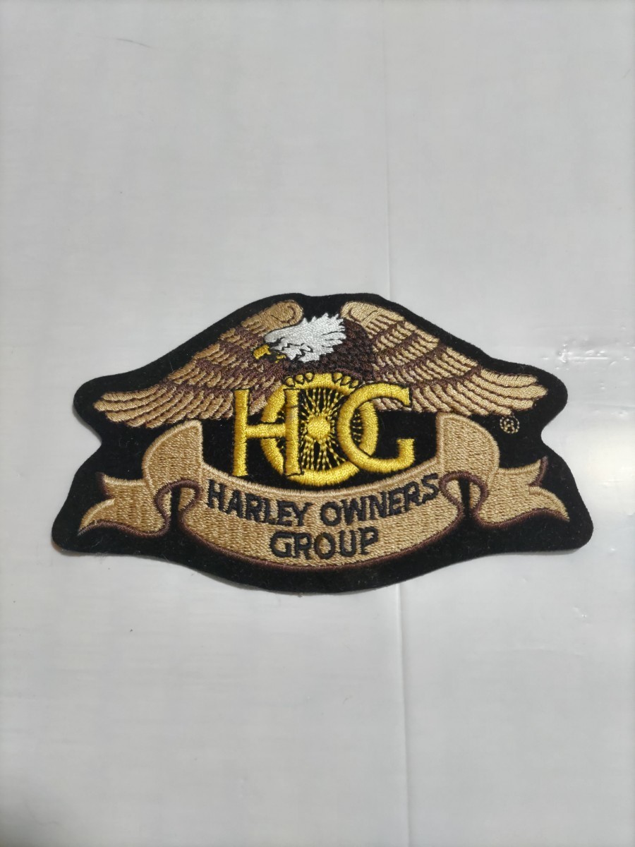 横浜発/ワッペン/HARLEY DAVIDSON OWNERS GROUP /1970s/ HOP /ハーレーダビッドソン / ハーレー/ 刺繍ワッペン/拍卖