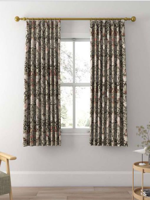 英国 ウィリアム モリス イチゴ泥棒 カーテン ストロベリーシーフ チャーコール グレー ブラウン拍卖