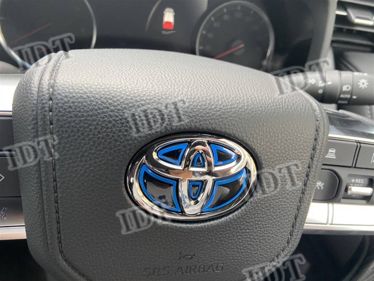 ヤリスクロス 10系 ステアリング エンブレム シート ステッカー ハンドル 内装 ヒートブルー 青 3D拍卖