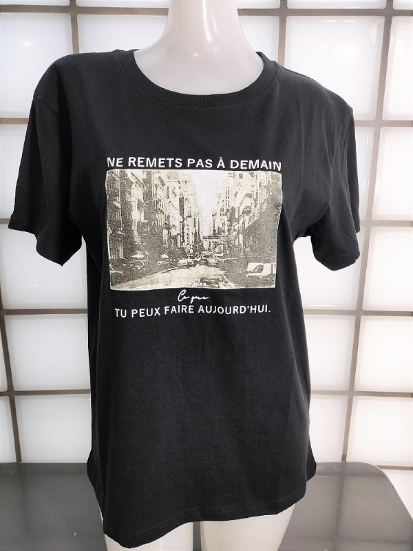 ティモシー Ne Rements Pas ブラック Lサイズ 天竺 綿100% 半袖Tシャツ 新品 Timothy拍卖