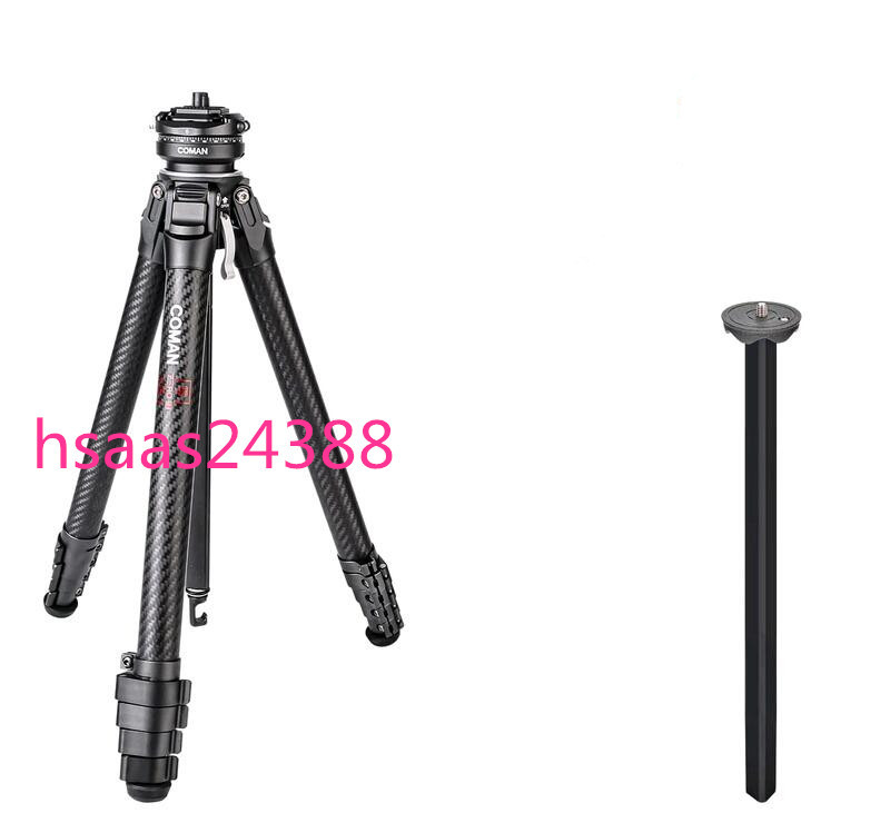 COMAN Zero F38 カーボンファイバー カメラ三脚 62インチ 旅行用三脚クイックリリース&360°ボールヘッド付き拍卖