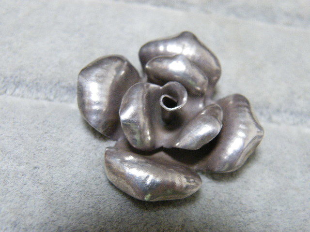 93090.シルバー ネックレス トップ バラ 薔薇 在庫処分拍卖