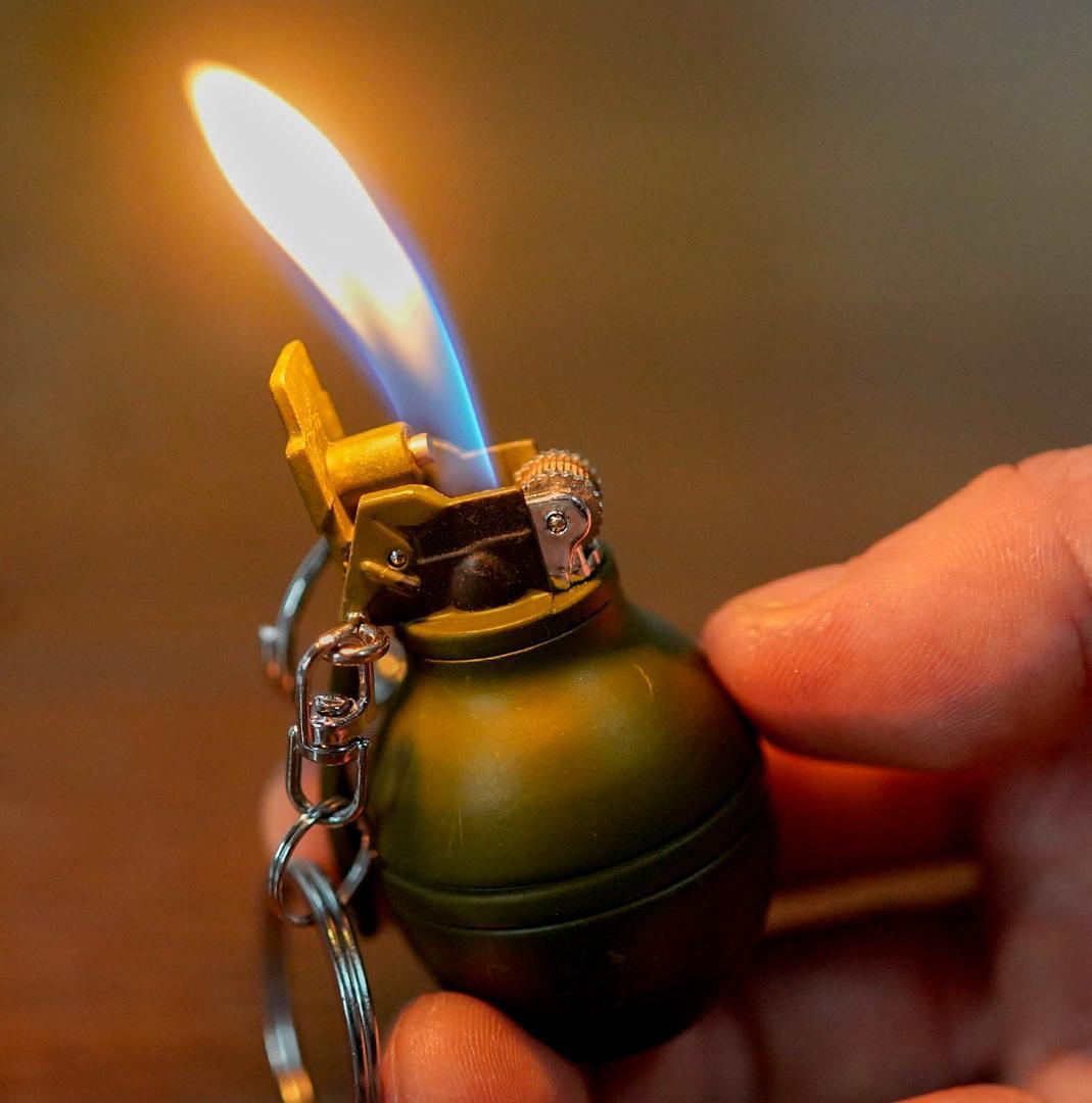 ガスライター 手榴弾 キーホルダー 自衛隊 軍事 5cm【残3限定】拍卖