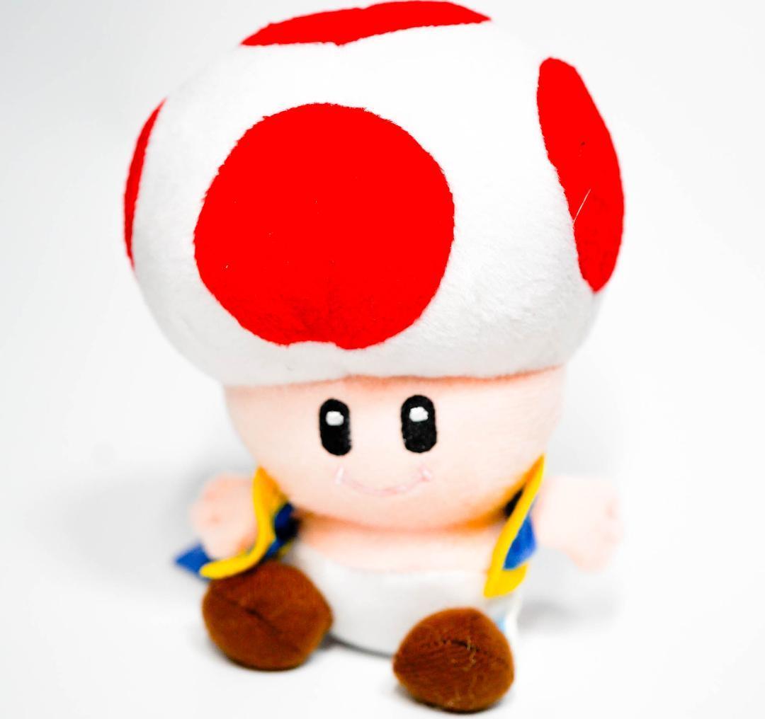 ぬいぐるみ キノピオ 赤 レッド スーパーマリオ 口閉 17㎝紙袋付【残3限定】拍卖