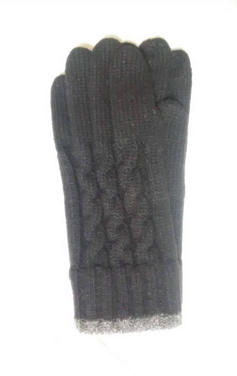 【未使用】メンズ ニット手袋 KATHARINE HAMNET LONDON 黒 ウール ナイロン拍卖