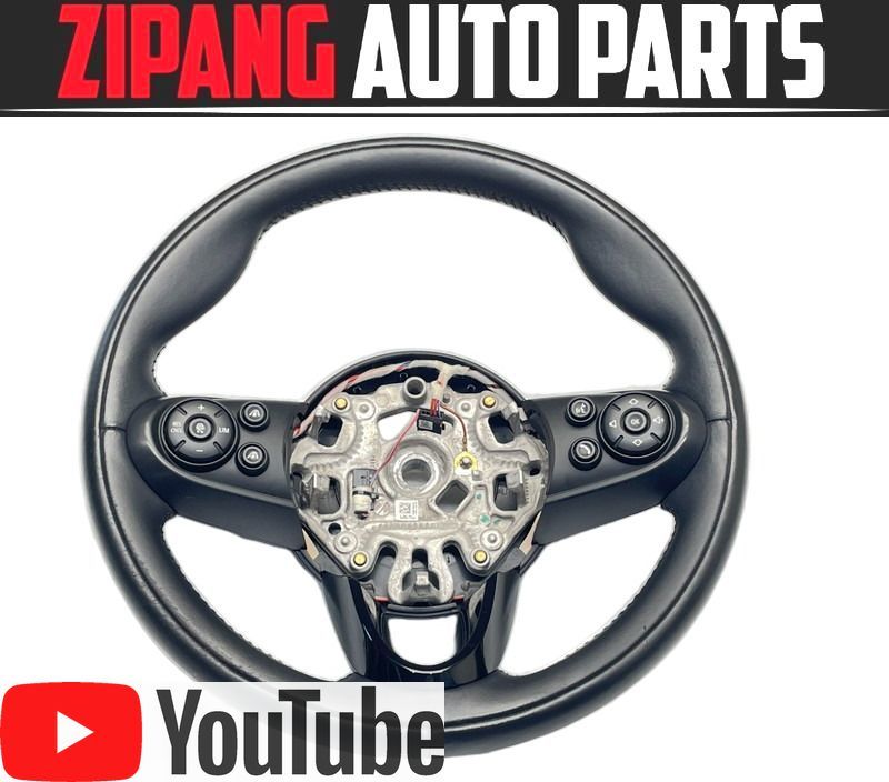MN063 F60 YT20 MINI クーパーD クロスオーバー 純正 ステアリング ハンドル/スイッチ付 ◆黒革/ブラック 【動画有り】○拍卖