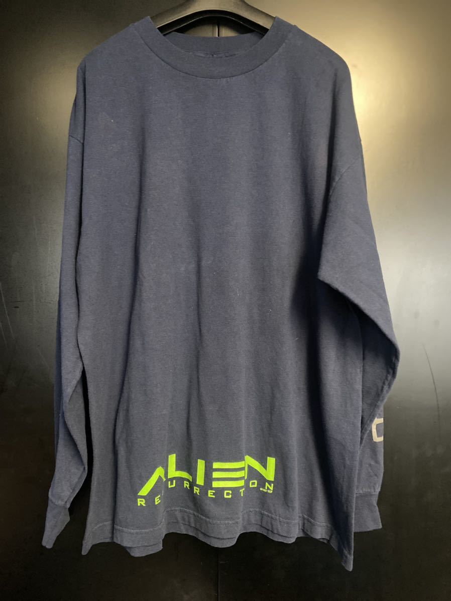 激レア90'S当時物 映画ALIEN ロンTシャツ ヴィンテージ USA製 エイリアンTシャツ コピーライト ネイビー オフィシャル 映画Tシャツ拍卖