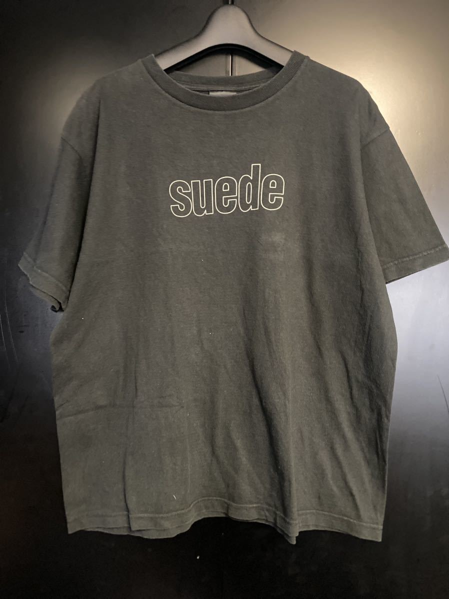 激レア00'S当時物 suede Tシャツ ヴィンテージ サイズL ブラック バンドTシャツ OASIS SHOOTタグ オフィシャル THE CURE拍卖