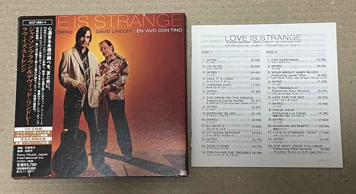 送料込 Jackson Browne / David Lindley - Love Is Strange 国内盤CD 2枚組 / SICP2683拍卖