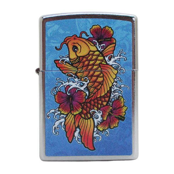 ジッポー オイルライター USA Zippo 和柄シリーズ 昇り鯉 Z207-107667&ギフトボックスセット(オイル+フリント+BOX)/送料無料拍卖