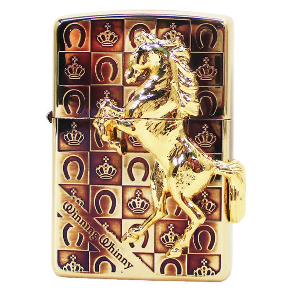 送料無料 ジッポー ウイニング ウイニーグランドクラウン GDイブシ 2877 オイルライター&ギフトボックスセット拍卖