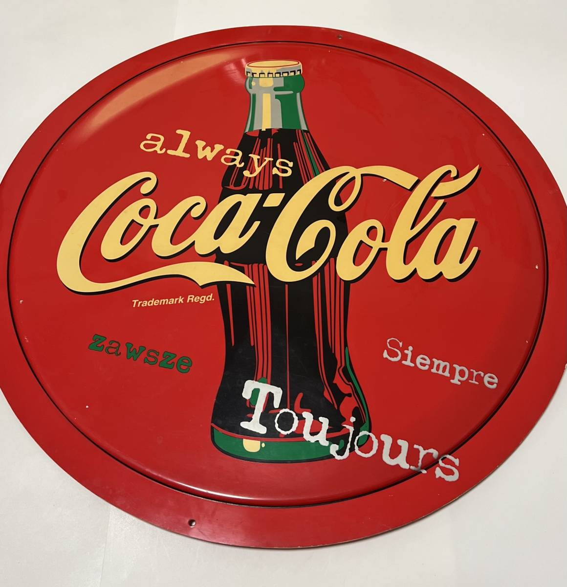 コカコーラ 丸型 円形 特大看板 サイズ69.5cm拍卖