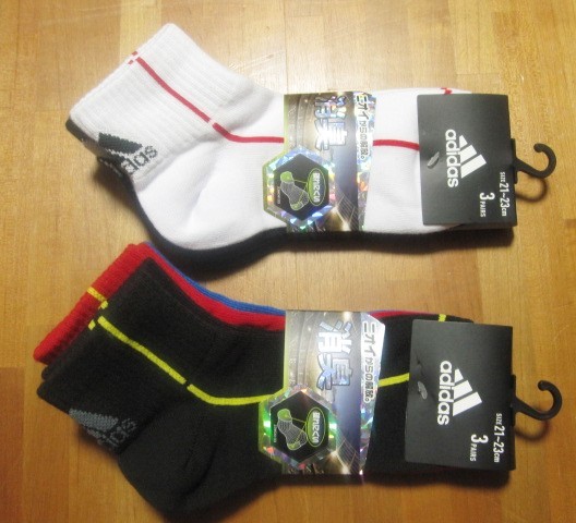 *送料無料*新品*21-23㎝*adidas*ソックス3足×2*①*消臭*ニオイからの解放。*破れにくい*アディダス*拍卖