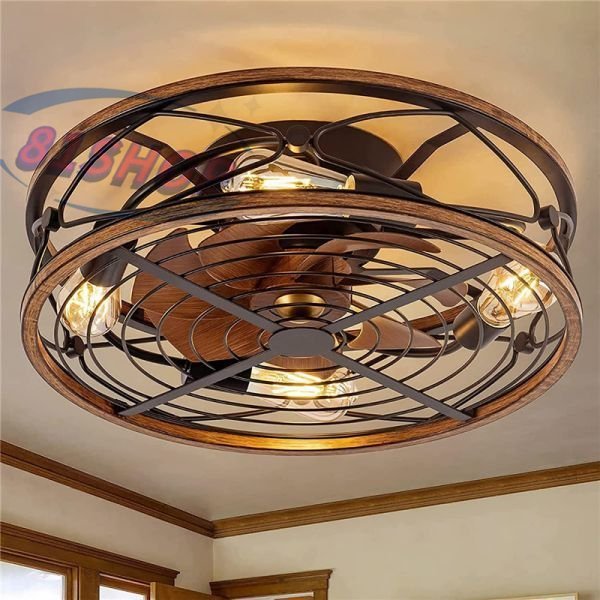 「81SHOP」 美品★寝室の天井ファン、ライトとサイレント リモコン付き、静音 天井ファンとケース 小型天井ファン シャンデリア拍卖