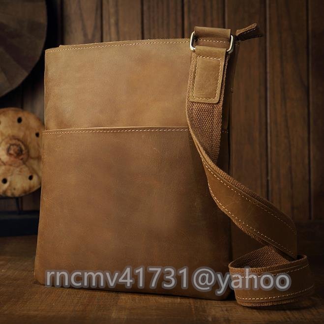 「81SHOP」本革ショルダーバッグ メンズ レザー アンティーク 斜め掛け鞄 メッセンジャーバッグハンドバッグ拍卖