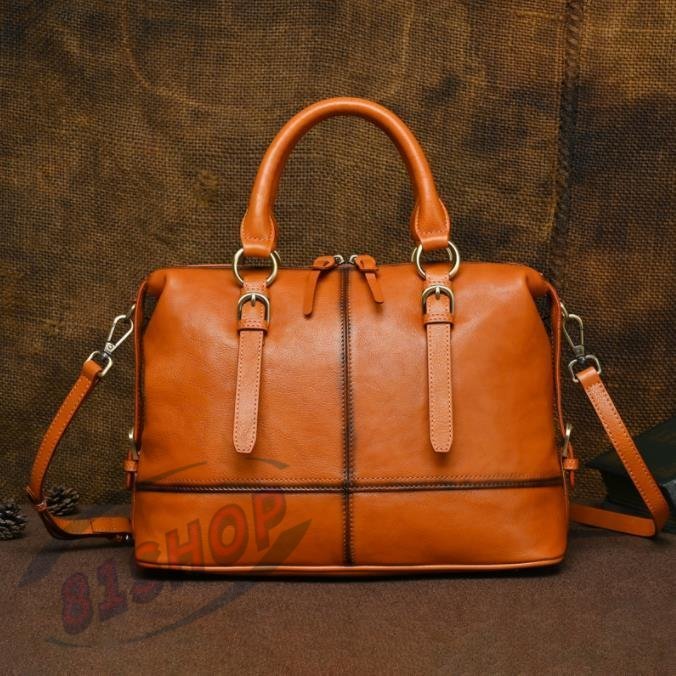 「81SHOP」美品職人手作り 手染め ヌメ革 ハンドメイド メンズ 本革 ビジネスバッグ ブリーフケース 牛革 レザー 通勤鞄 手提げバッグ 出張拍卖