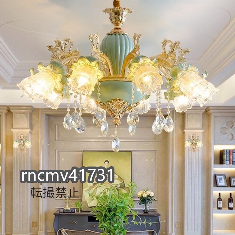 「81SHOP」極美品★入手困難 ペンダントライト 洋風照明 シャンデリア 水晶 天井照明 北欧デザイン シーリングライト 10灯 豪華拍卖