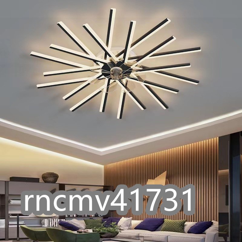 「81SHOP」極美品★LEDシーリングファンライト 6種類の風速モード ファ ストア 照明天井ファン リモコン制御 3種類のライトカラー拍卖