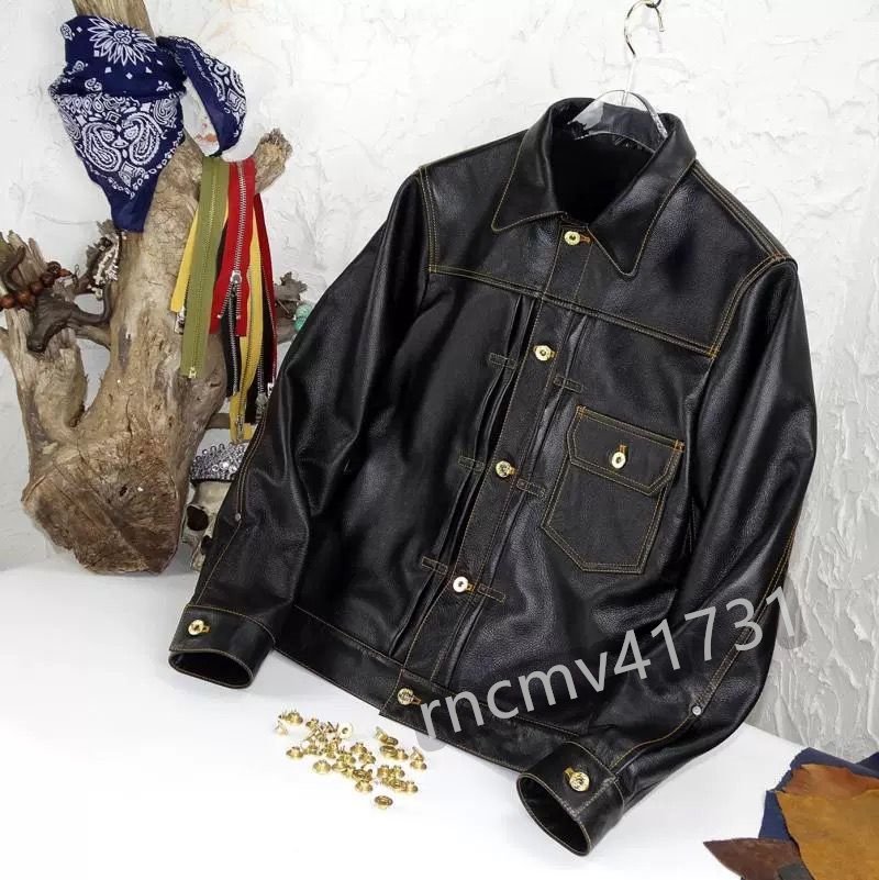 「81SHOP」サイズ選択可 ファーストタイプ カウハイド 30's ブラック UNION MADE 506 1st Type Gジャン ライダース レザージャケット 牛革拍卖