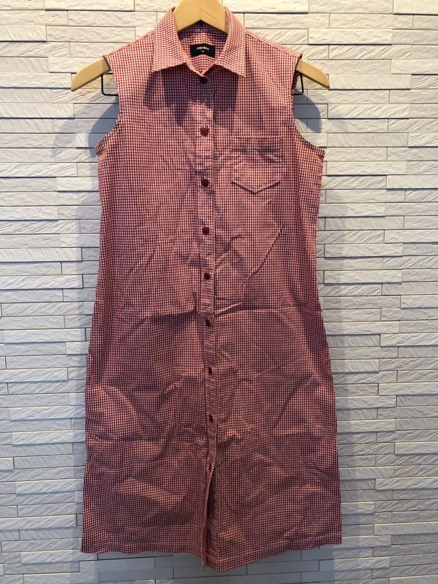 チェック柄 ノースリーブ ワンピース Mサイズ拍卖