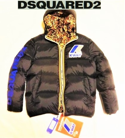 ★新品12万! DSQUARED2×K-WAY リッチでお洒落!存在感抜群☆S72AM0557 都会派オトナの今ドキ!格上げ☆秀逸リバーシブルダウンJK<M>UNISEX拍卖