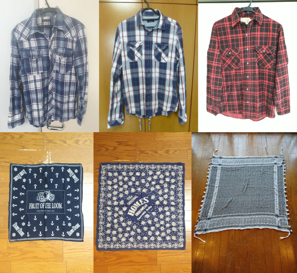 ヤフーフリマ10% 5の日 ゾロ目 ゴールドクーポン使用歓迎!長袖シャツ3点セット ブルーブルー ZARA ザラ 古着屋 バンダナ&ストール3枚付き拍卖